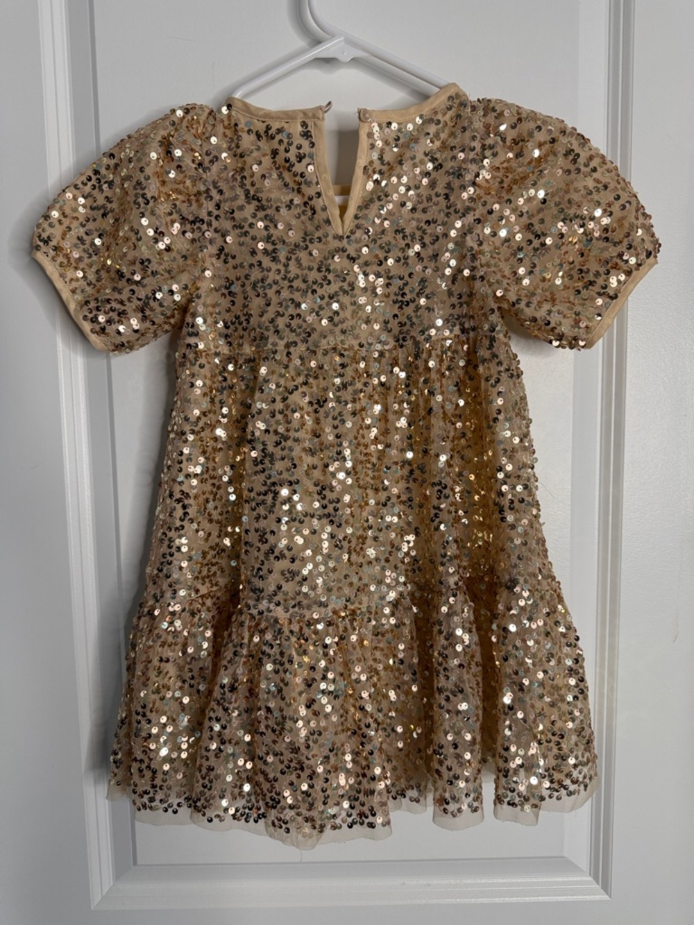 Cat & Jack Gold Sequin Party Dress 4/5 EUC - Picture 3 of 5